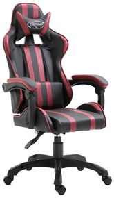 Cadeira de gaming couro artificial vermelho tinto