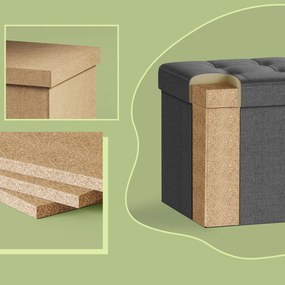 Banco com arrumação quadradro 38 x 38 x 38 cm cinzento escuro