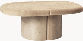 Mesa de centro oval em madeira de amieiro