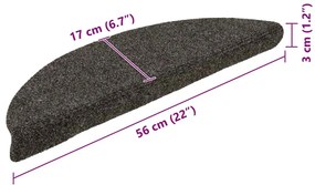 Tapetes escada autoadesivos 10 pcs 56x17x3 cm antracite
