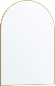 Espelho de parede 91 x 61 cm (C x L), película de segurança, formato arqueado dourado