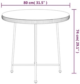 5 pcs conjunto de jantar p/ jardim vime PE