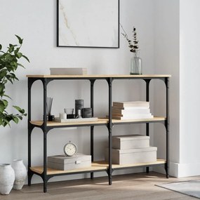 vidaXL Mesa consola 100x29x75 cm derivados de madeira carvalho sonoma