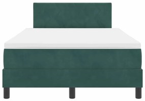 Cama Box com Colchão vidaXL Verde Escuro 120x200 cm Veludo
