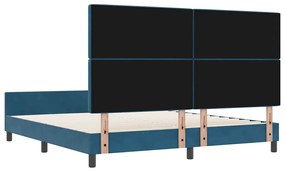 Cama de Veludo Azul Escuro vidaXL 180x200 cm