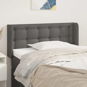 3118850 vidaXL Cabeceira de cama c/ abas couro artificial 93x16x78/88 cm cinza
