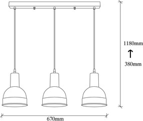 Chandelier Berceste – Preto – 67 x 17 cm