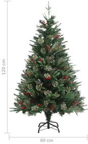 Árvore de Natal com pinhas 120 cm PVC e PE verde