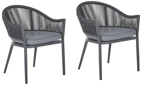 Conjunto de 2 cadeiras de jardim cinzentas MILETO Beliani