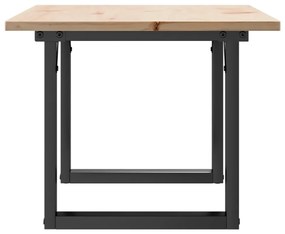 Mesa de centro estrutura em O 80x50x40 cm pinho e aço