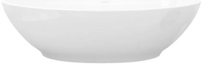 Lavatório cerâmico oval branco com buraco para torneira