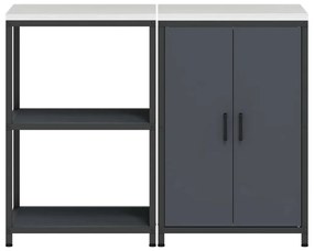 Conjunto de Armazenamento de Cozinha 2 pcs Cinzento-escuro