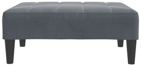 Sofá-cama 2 lugares c/ apoio de pés veludo cinzento-escuro