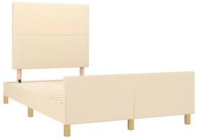 Estrutura de cama sem colchão 120x190 cm tecido creme