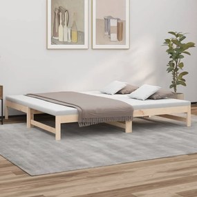 823399 vidaXL Sofá-cama de puxar 2x(100x200) cm madeira de pinho maciça