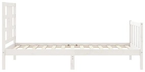 Cama sem colchão 100x200 cm madeira de pinho maciça branco