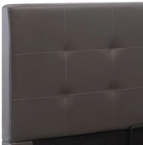 Cama hidráulica c/ arrumação 100x200cm couro artificial cinza