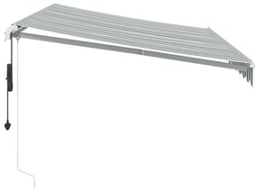 Toldo retrátil automático com LED 350x250 cm antracite/branco