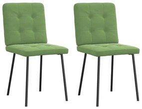 Cadeiras de jantar 2 pcs veludo verde-claro