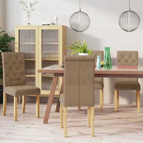 vidaXL Cadeiras de jantar 4 pcs tecido cinzento-acastanhado