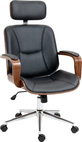 Vinsetto Cadeira Escritório Cadeira de Escritório Móvel Executivo com Apoio Cabeça Removível Design Moderno 63x62x110cm | Aosom Portugal