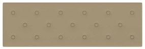 Painel parede 12pcs 90x30 cm couro artificial 3,24m² cappuccino