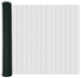 vidaXL Cerca Hexagonal Verde 1 x 10 m PVC
