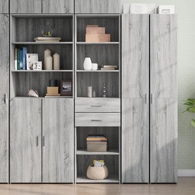 vidaXL Armário alto 50x42,5x185 cm derivados de madeira cinza sonoma