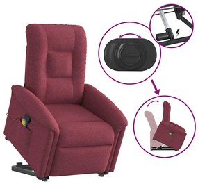 Poltrona de massagens reclin. elevatória tecido vermelho tinto