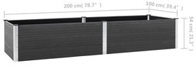 Canteiro elevado de jardim 200x100x54 cm WPC cinzento
