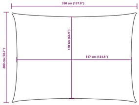 Para-sol estilo vela tecido oxford retangular 2x3,5 m cor creme