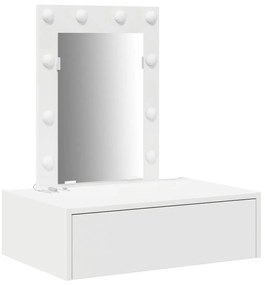 Mesa de Toucador Suspensa com Luzes LED - Branca