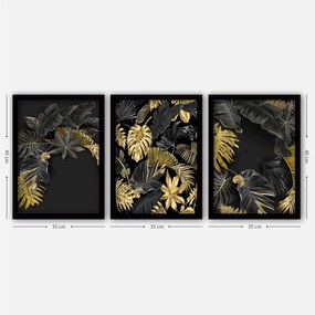 Pintura Decorativa em Moldura 3SC92 – Multicolor – 35 x 45 cm (3 Peças