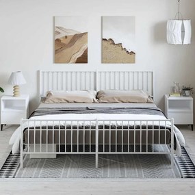 vidaXL Estrutura de cama com cabeceira e pés 183x213 cm metal branco