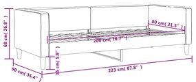 Sofá-cama 80x200 cm tecido cinzento-escuro