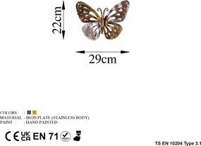 Acessório Decorativo de Parede Farfalla – Multicolor – 22 x 29 cm