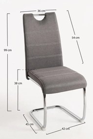 Pack 6 Cadeiras Hallen Tecido - Cinza