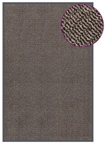 vidaXL Tapete de entrada tufado 120x180 cm castanho-escuro