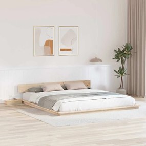 vidaXL Estrado de Cama com Mesas de Cabeceira 180x200cm Madeira Maciça