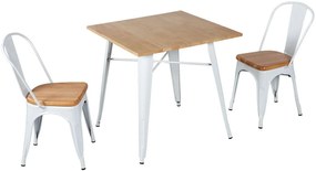 Conjunto 4 Cadeiras de Cozinha e Sala de Jantar  TOL, aço, madeira, branca