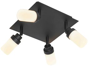 Foco moderno para casa de banho preto 4 luzes IP44 - Japie Moderno