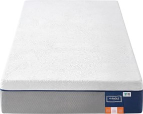 Colchão 90 x 200 x 20 cm, espuma viscoelástica com gel, 7 zonas, firmeza média, capa removível, respirável