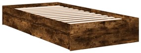 Estrutura de cama c/ gavetas derivados madeira carvalho fumado