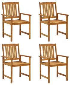 vidaXL Cadeiras de jardim 4 pcs madeira de acácia maciça