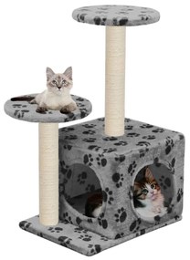 vidaXL Árvore para gatos c/postes arranhadores sisal 60 cm cinzento