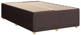 Cama boxspring com colchão 120x190 cm tecido castanho-escuro