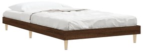 Estrutura de cama 90x190 cm derivados madeira carvalho castanho