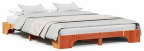 Estrutura de Cama Castanho Encerado 160x200 cm em Madeira de Pinheiro