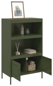 Aparador alto 68x39x113 cm aço verde azeitona