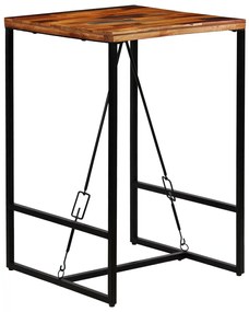 Conjunto de bar 3 pcs madeira recuperada + couro cabra genuíno